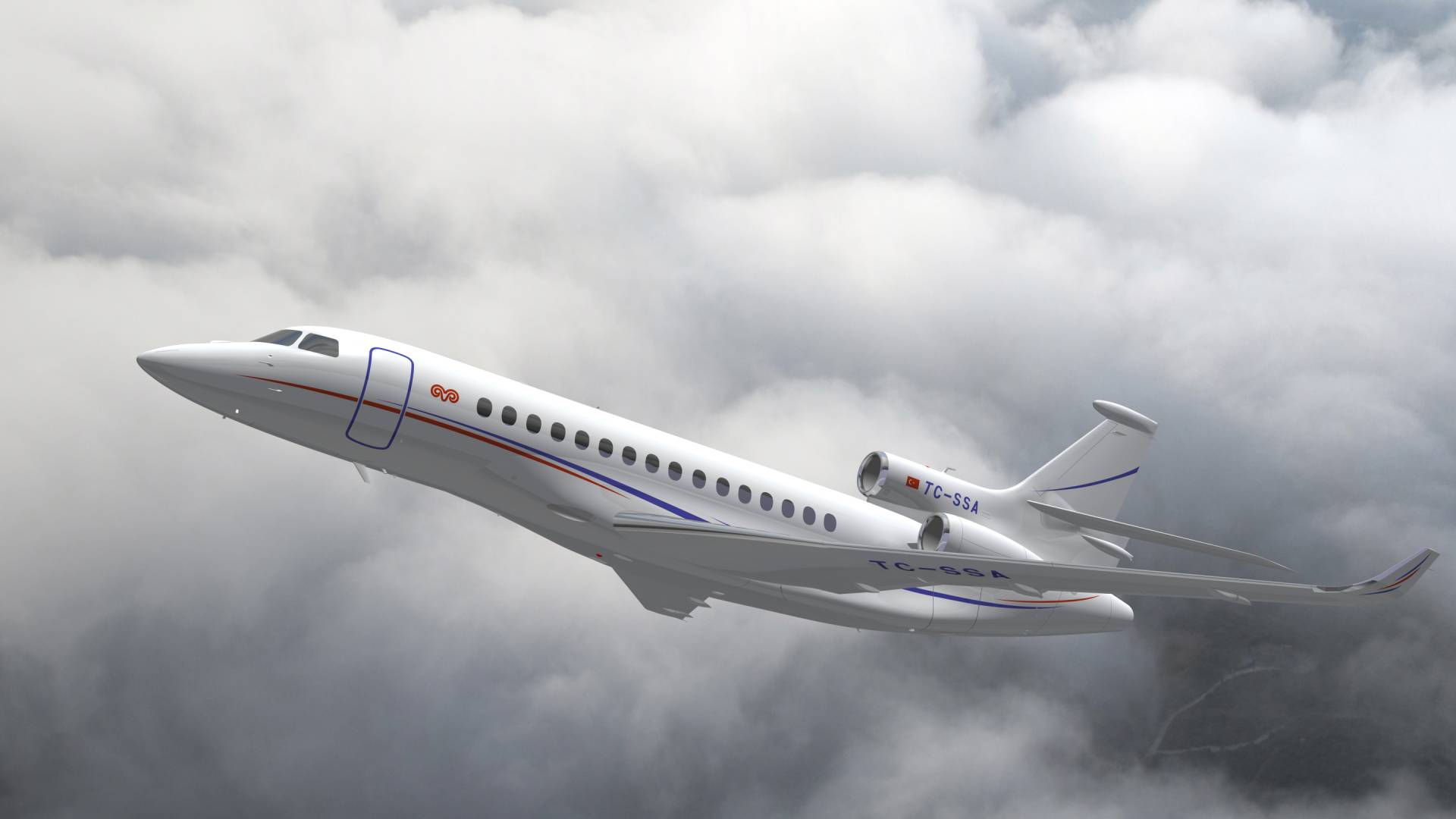 Partner aircraft Falcon 8X.